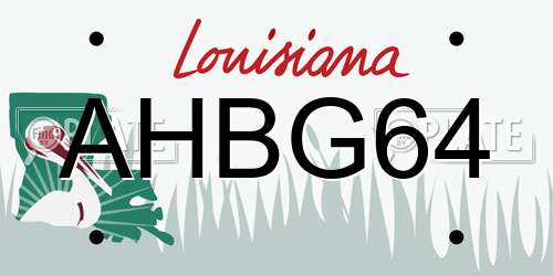AHBG64 Louisiana License Plate