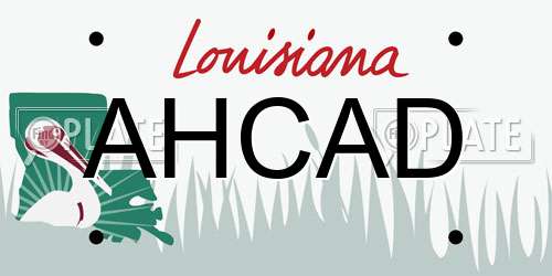 AHCAD Louisiana License Plate