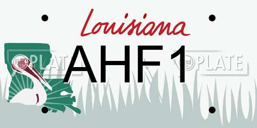 AHF1 Louisiana License Plate