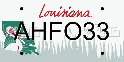 AHFO33 Louisiana License Plate