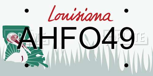 AHFO49 Louisiana License Plate
