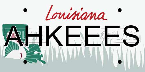 AHKEEES Louisiana License Plate