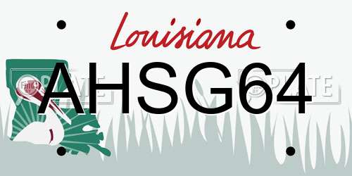 AHSG64 Louisiana License Plate