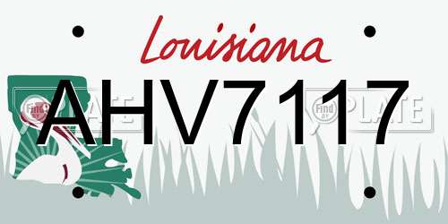 AHV7117 Louisiana License Plate
