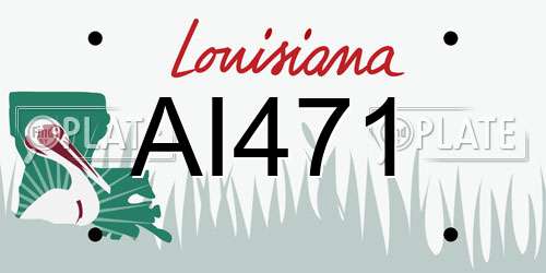 AI471 Louisiana License Plate