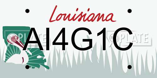 AI4G1C Louisiana License Plate