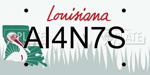 AI4N7S Louisiana License Plate