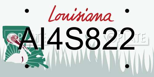 AI4S822 Louisiana License Plate