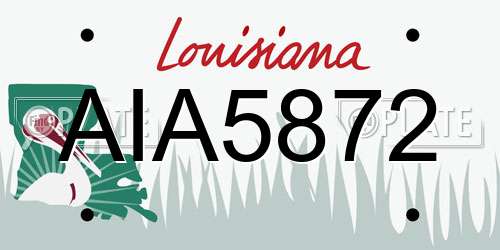 AIA5872 Louisiana License Plate
