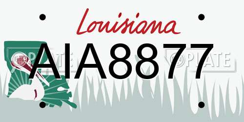AIA8877 Louisiana License Plate