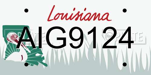AIG9124 Louisiana License Plate
