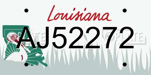 AJ52272 Louisiana License Plate