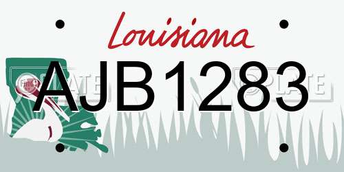 AJB1283 Louisiana License Plate