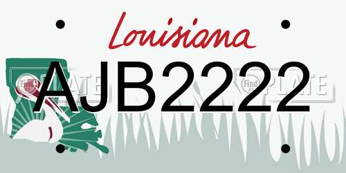 AJB2222 Louisiana License Plate