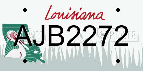 AJB2272 Louisiana License Plate
