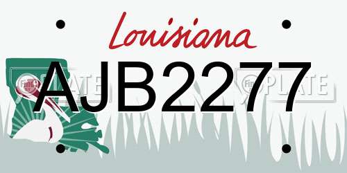 AJB2277 Louisiana License Plate