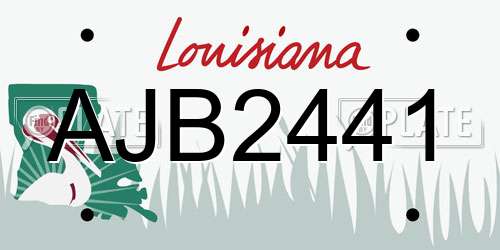 AJB2441 Louisiana License Plate