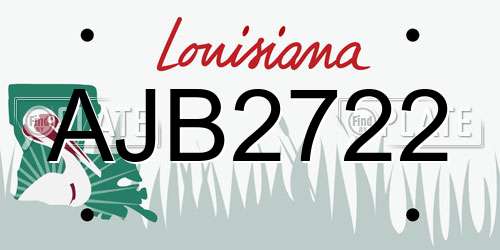 AJB2722 Louisiana License Plate