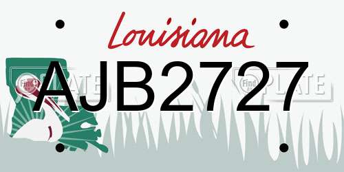 AJB2727 Louisiana License Plate