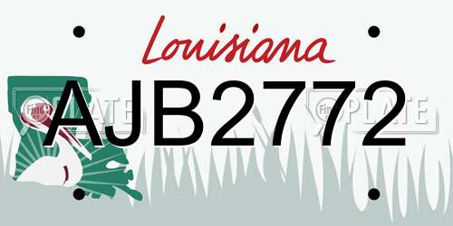 AJB2772 Louisiana License Plate