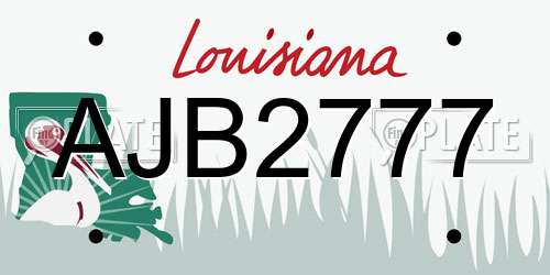 AJB2777 Louisiana License Plate