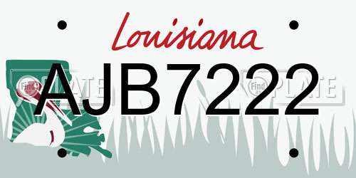 AJB7222 Louisiana License Plate