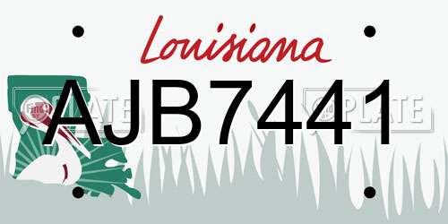 AJB7441 Louisiana License Plate
