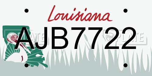 AJB7722 Louisiana License Plate