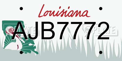 AJB7772 Louisiana License Plate