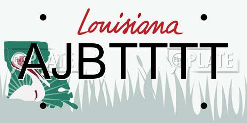 AJBTTTT Louisiana License Plate