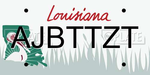 AJBTTZT Louisiana License Plate