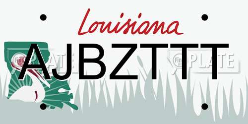 AJBZTTT Louisiana License Plate