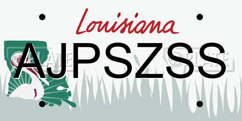 AJPSZSS Louisiana License Plate