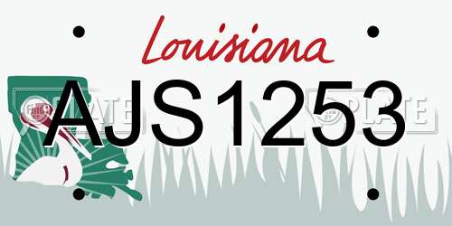 AJS1253 Louisiana License Plate