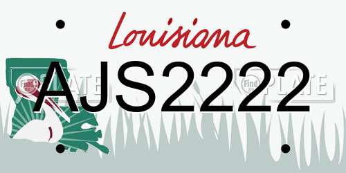 AJS2222 Louisiana License Plate