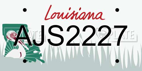 AJS2227 Louisiana License Plate