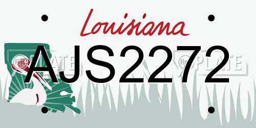AJS2272 Louisiana License Plate