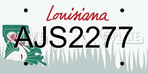 AJS2277 Louisiana License Plate