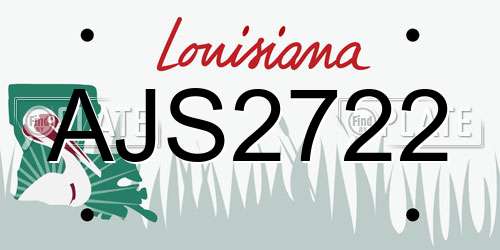 AJS2722 Louisiana License Plate