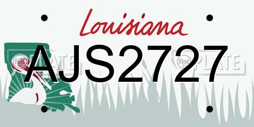 AJS2727 Louisiana License Plate