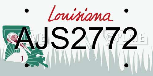 AJS2772 Louisiana License Plate