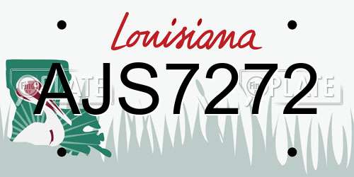 AJS7272 Louisiana License Plate