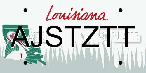 AJSTZTT Louisiana License Plate