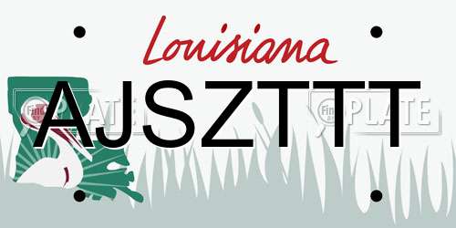 AJSZTTT Louisiana License Plate