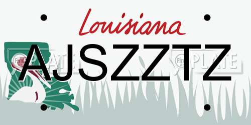 AJSZZTZ Louisiana License Plate