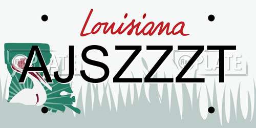 AJSZZZT Louisiana License Plate