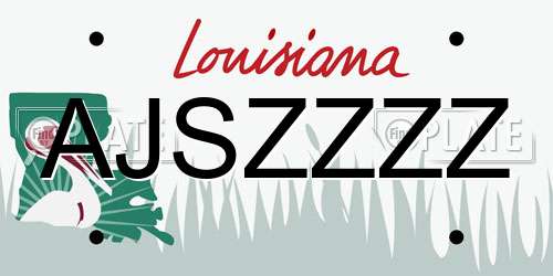 AJSZZZZ Louisiana License Plate