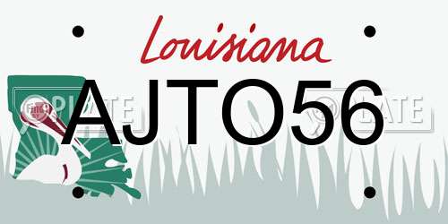 AJTO56 Louisiana License Plate