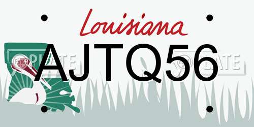 AJTQ56 Louisiana License Plate