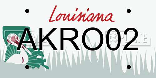 AKRO02 Louisiana License Plate